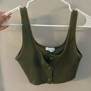 Top shop green crop top size us 6